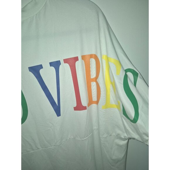Shein Curve "Good Vibes" White Long Sleeve Shirt 1XL Rainbow - Picture 3 of 7